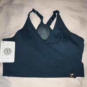 GYMSHARK x GoldsGym lagoon blue sports bra